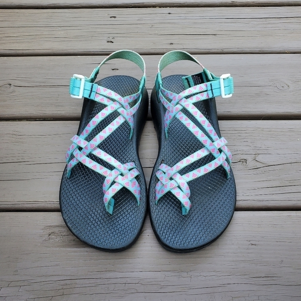 Chaco ZX/2 Cloud Teal‎ Pink Watermelon Summer Classic Strappy Sandal Woman's 9
